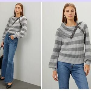 RTR Exclusive: Derek Lam Button-Neck Knit Sweater